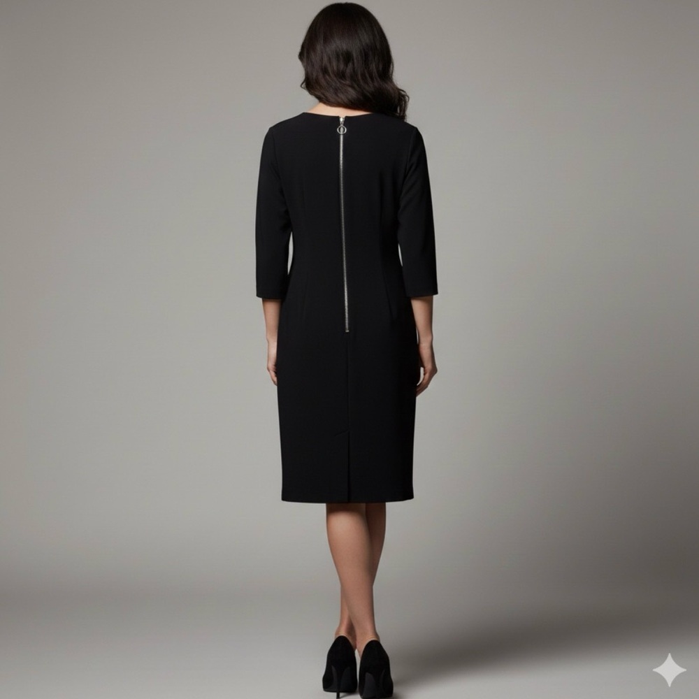 Black Plaid Midi Dress - Picture 2 of 9